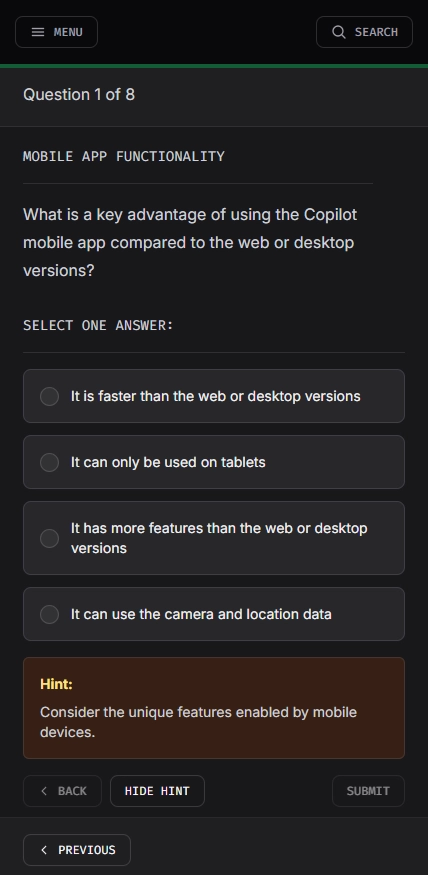 The ExpertEdge library on mobile